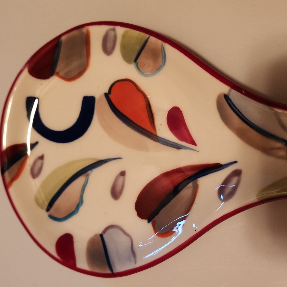 Anthropologie Colorful Ceramic Spoon Rest With The Initial C - Picture 2 of 7